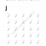 Cursive Writing Worksheet for small letters j