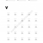 Cursive Writing Worksheet for small letters v
