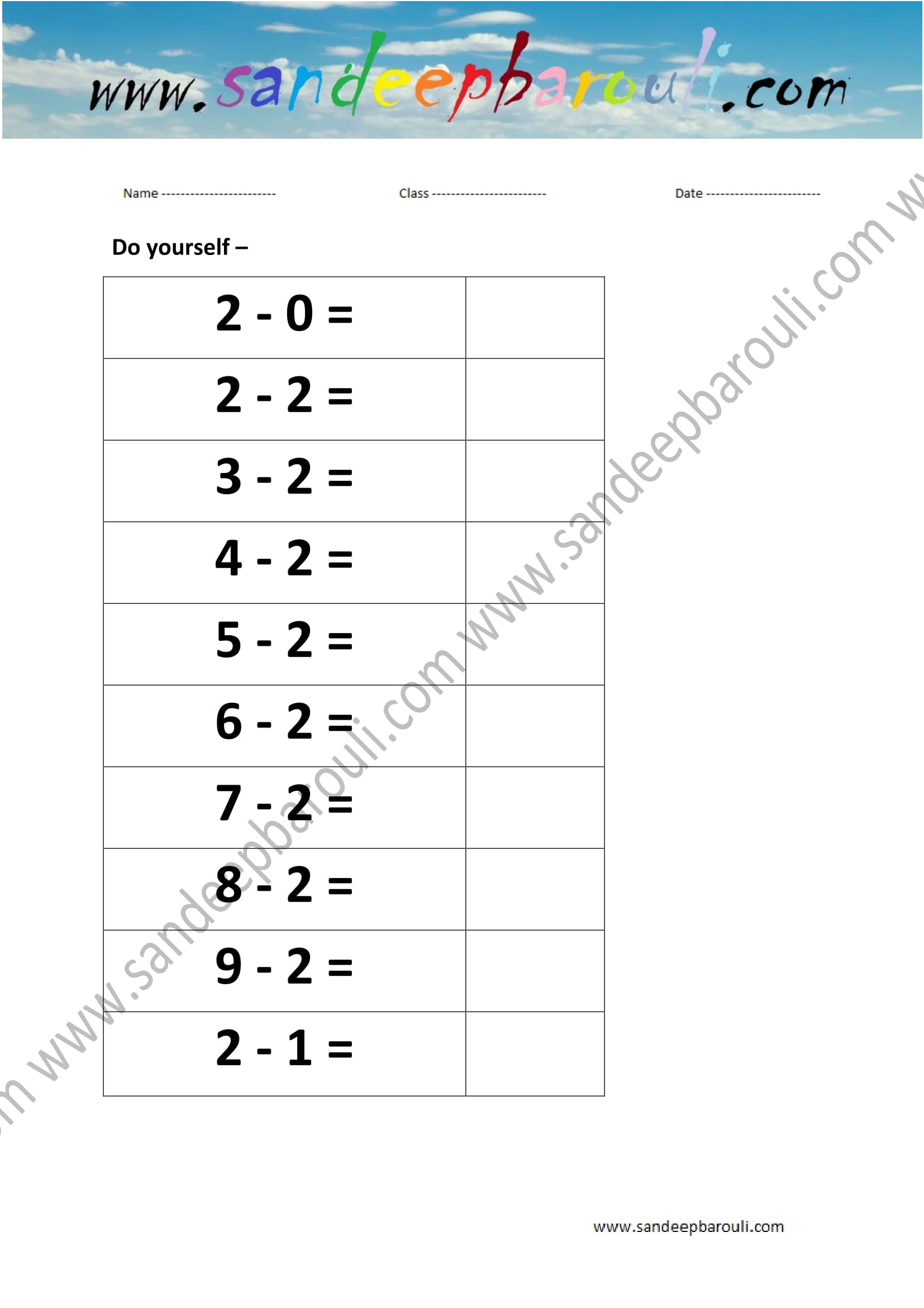 Math – Worksheet (2)