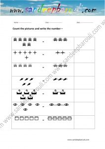 Count the Picture and Write the Number Worksheet (10)