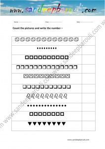 Count the Picture and Write the Number Worksheet (14)