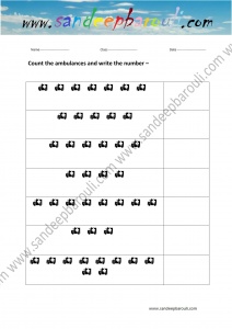 Count the Picture and Write the Number Worksheet (4)