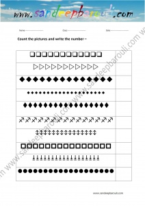 Count the Picture and Write the Number Worksheet (6)