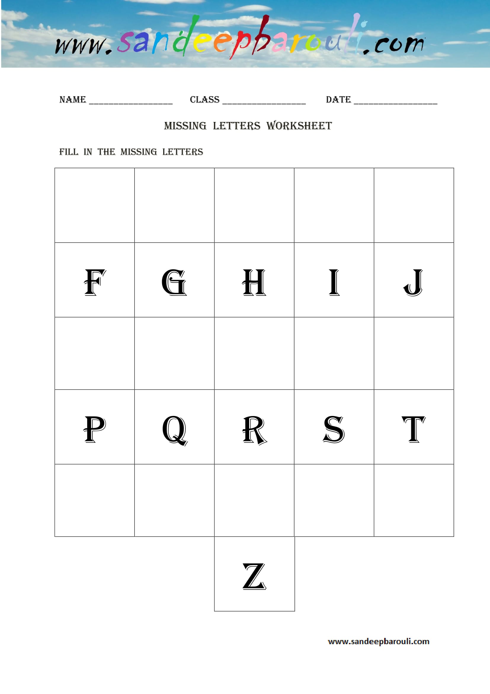 Missing letters Worksheet (11)