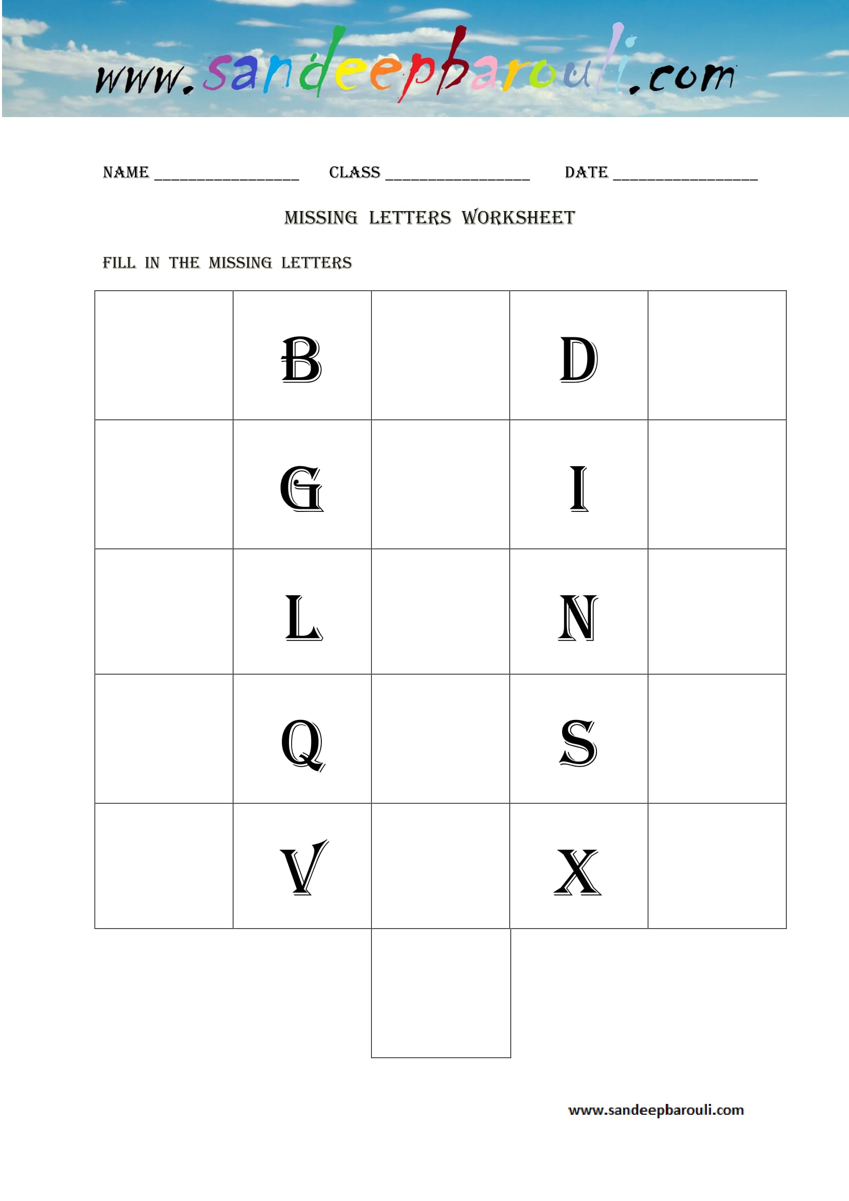 Missing letters Worksheet (7)
