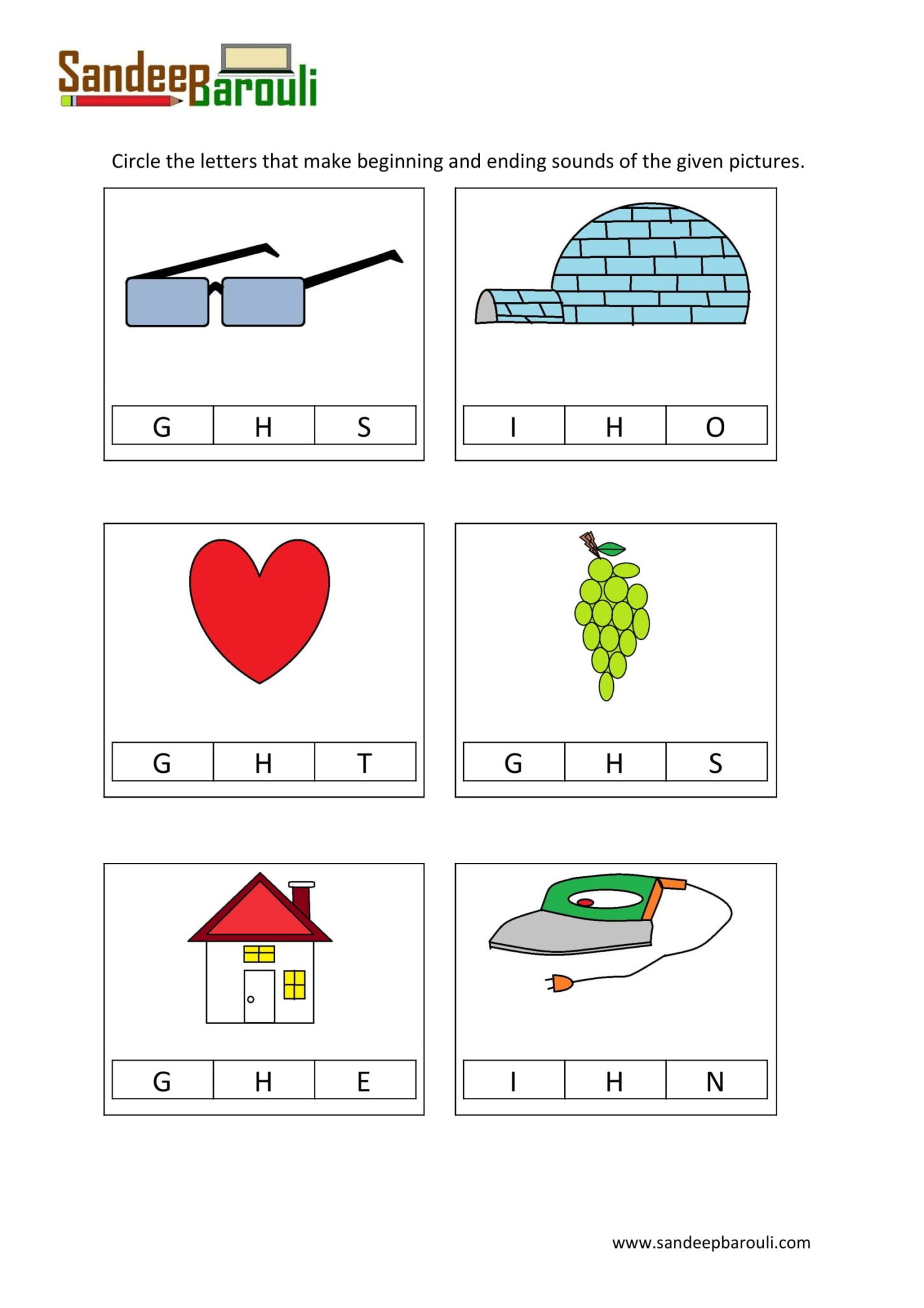 circle the letters that make beginning and ending sounds 11