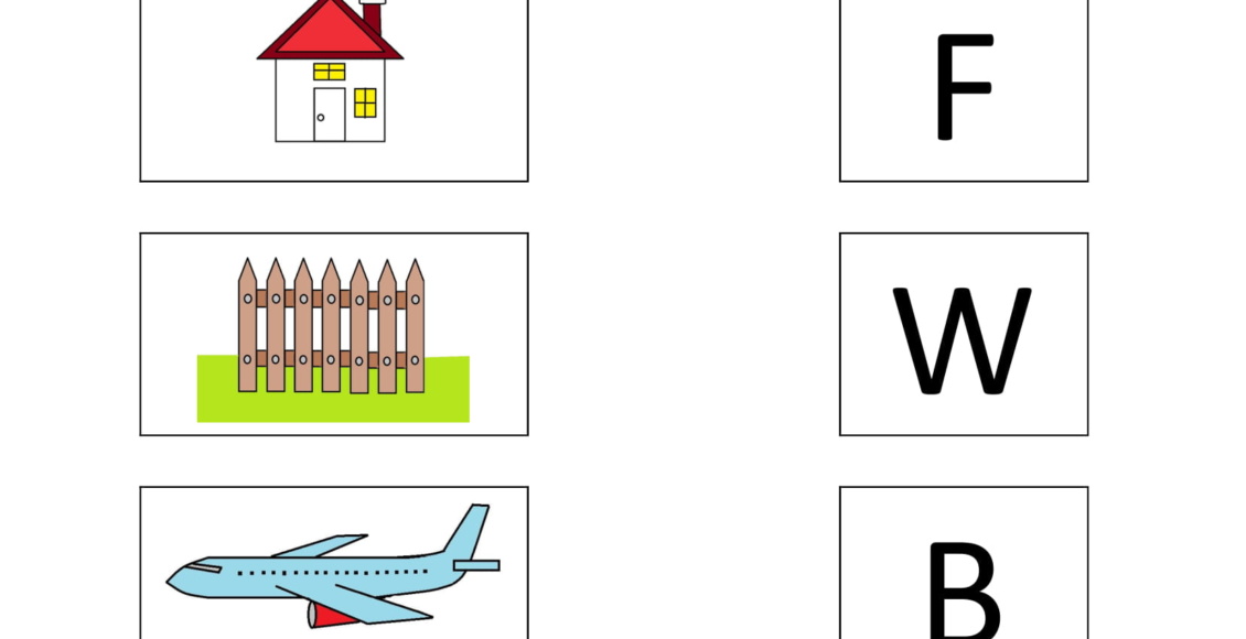 Match the pictures with the alphabets Worksheet 1-1