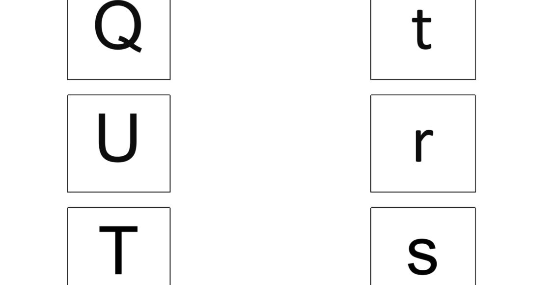 Match the uppercase letter with lowercase letter Q to U-1