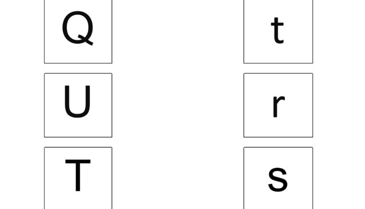 Match the uppercase letter with lowercase letter Q to U-1